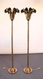 Pair of Vintage Brass "Palm Tree Frond" Floor Lamps by Hart Associates - Image 4