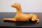 Vintage Hand-Stitched Leather Dog Sculpture - Image 3