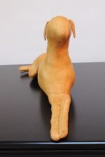 Vintage Hand-Stitched Leather Dog Sculpture - Image 2