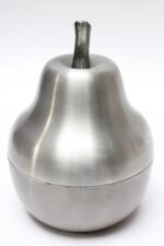 Italian Modernist Brushed Aluminum "Pear" Ice Bucket - Image 2