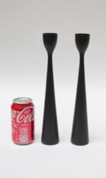 Pair of Sculptural Danish Modern Black Candlesticks - Image 4