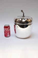 Italian Modernist Silver-Plated "Pepper" Ice Bucket with Neon Green Interior - Image 5