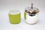 Italian Modernist Silver-Plated "Pepper" Ice Bucket with Neon Green Interior - Image 3