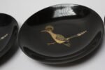 Set of Four Mid-Century Black Resin Inlaid "Roadrunners" Trays by Couroc - Image 9