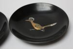Set of Four Mid-Century Black Resin Inlaid "Roadrunners" Trays by Couroc - Image 10