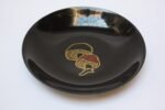 Mid-Century Black Resin Inlaid "Mushroom" Plate by Couroc - Image 3