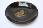 Mid-Century Black Resin Inlaid "Mushroom" Plate by Couroc - Image 2