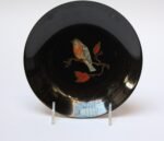 Mid-Century Black Resin Inlaid "Robin" Plate by Couroc - Image 2
