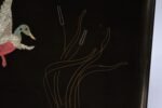 Large Rectangular Mid-Century Black Resin Inlaid "Mallard" Tray by Couroc - Image 9