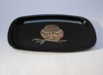 Mid-Century Black Resin Inlaid Native American/Southwest Style "Pottery Bowl With Deer" Tray by Couroc - Image 2