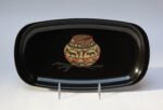 Mid-Century Black Resin Inlaid Native American/Southwest Style "Pottery Bowl With Deer" Tray by Couroc - Image 5