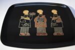 Mid-Century Black Resin Inlaid "Three Chefs" Tray by Couroc - Image 2