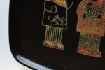 Mid-Century Black Resin Inlaid "Three Chefs" Tray by Couroc - Image 8