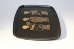 Mid-Century Black Resin Inlaid "Three Chefs" Tray by Couroc - Image 3