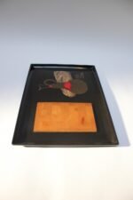 Large Mid-Century Black Resin and Maple Inlaid "Loaf"/Carafe"/"And Thou" Cheese Board by Couroc - Image 4