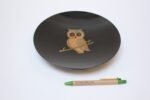 Mid-Century Couroc Black Resin Inlaid "Owl" Plate - Image 4