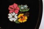 Mid-Century Black Resin Inlaid "Flowers" Plate by Couroc for Western Airlines - Image 7