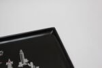 Rectangular Mid-Century Black Resin Inlaid "San Francisco" Cityscape Tray by Couroc for Gump's - Image 13
