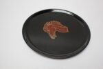Mid-Century Black Resin Inlaid "Equestrian" Plate by Couroc for Gump's - Image 4