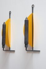 Scandinavian Modern Yellow Wall-Mounted Candle Sconces - Image 2
