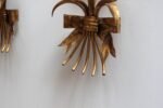 Pair of Vintage Italian Gilt Tole Florentine "Sheaf of Wheat" Sconces - Image 4