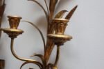 Pair of Vintage Italian Gilt Tole Florentine "Sheaf of Wheat" Sconces - Image 6