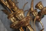 Pair of Vintage Italian Gilt Tole Florentine "Sheaf of Wheat" Sconces - Image 11