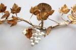 Vintage Italian Gilt Tole Grapeleaf Wall Sconces / Candelabrum - Image 11