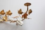 Vintage Italian Gilt Tole Grapeleaf Wall Sconces / Candelabrum - Image 15
