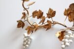 Vintage Italian Gilt Tole Grapeleaf Wall Sconces / Candelabrum - Image 9