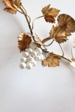 Vintage Italian Gilt Tole Grapeleaf Wall Sconces / Candelabrum - Image 12