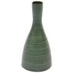 Scandinavian Modern Terracotta Vase with Matte Green Glaze