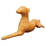 Vintage Hand-Stitched Leather Dog Sculpture