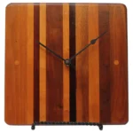 Mid-Century Modern Mixed Wood Wall Clock