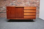 Mid-Century Italian Modern Mahogany Credenza with Blue Laminate Surface - Image 7