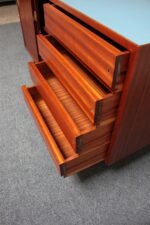 Mid-Century Italian Modern Mahogany Credenza with Blue Laminate Surface - Image 21