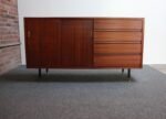 Mid-Century Italian Modern Mahogany Credenza with Blue Laminate Surface - Image 5