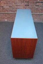 Mid-Century Italian Modern Mahogany Credenza with Blue Laminate Surface - Image 13