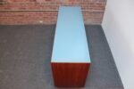 Mid-Century Italian Modern Mahogany Credenza with Blue Laminate Surface - Image 12