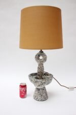 Sculptural French Fat Lava Ceramic Table Lamp by Louis Giraud, Vallauris France - Image 7