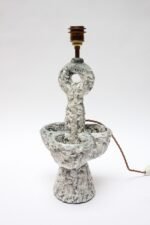 Sculptural French Fat Lava Ceramic Table Lamp by Louis Giraud, Vallauris France - Image 5