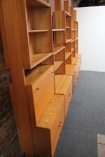 Large Czechoslovakian Modernist Oak and Walnut Freestanding Wall Unit by Jitona - Image 27