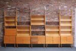 Large Czechoslovakian Modernist Oak and Walnut Freestanding Wall Unit by Jitona - Image 3