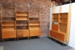 Large Czechoslovakian Modernist Oak and Walnut Freestanding Wall Unit by Jitona - Image 9