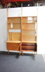 Large Czechoslovakian Modernist Oak and Walnut Freestanding Wall Unit by Jitona - Image 12