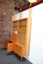 Large Czechoslovakian Modernist Oak and Walnut Freestanding Wall Unit by Jitona - Image 14