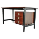 Mid-Century Italian Modern Single-Pedestal Rosewood Desk by Stildomus