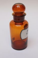 Vintage German Amber Glass "Amylum Tritici" Apothecary Bottle - Image 3