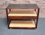 Mid-Century Modern Rosewood and Cork Bar Cart by Roger Sprunger for Dunbar - Image 5