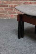 Italian Modernist Teak and Leather Bench by Inge and Luciano Rubino - Image 24